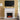 Nobleman Media Fireplace with Tile Surround and  Criss Cross Firebox - White