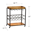 Kitchen cart with wine rack and glassware storage Image 6