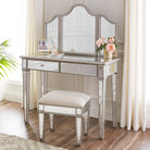Glam vanity desk w/ matching mirror Image 1