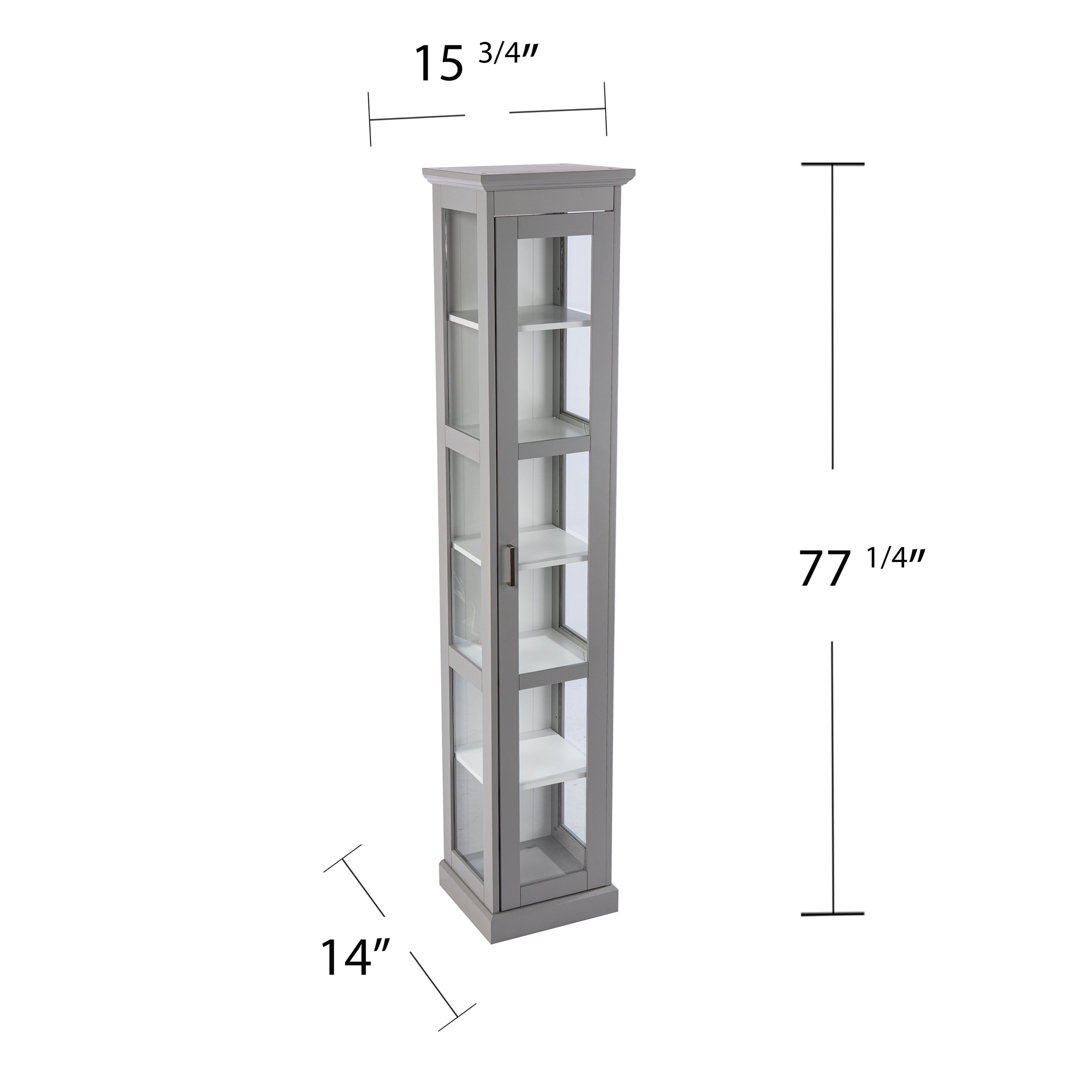 Curio cabinet with glass door Image 9