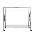 Glass-top bar cart w/ wheels Image 7