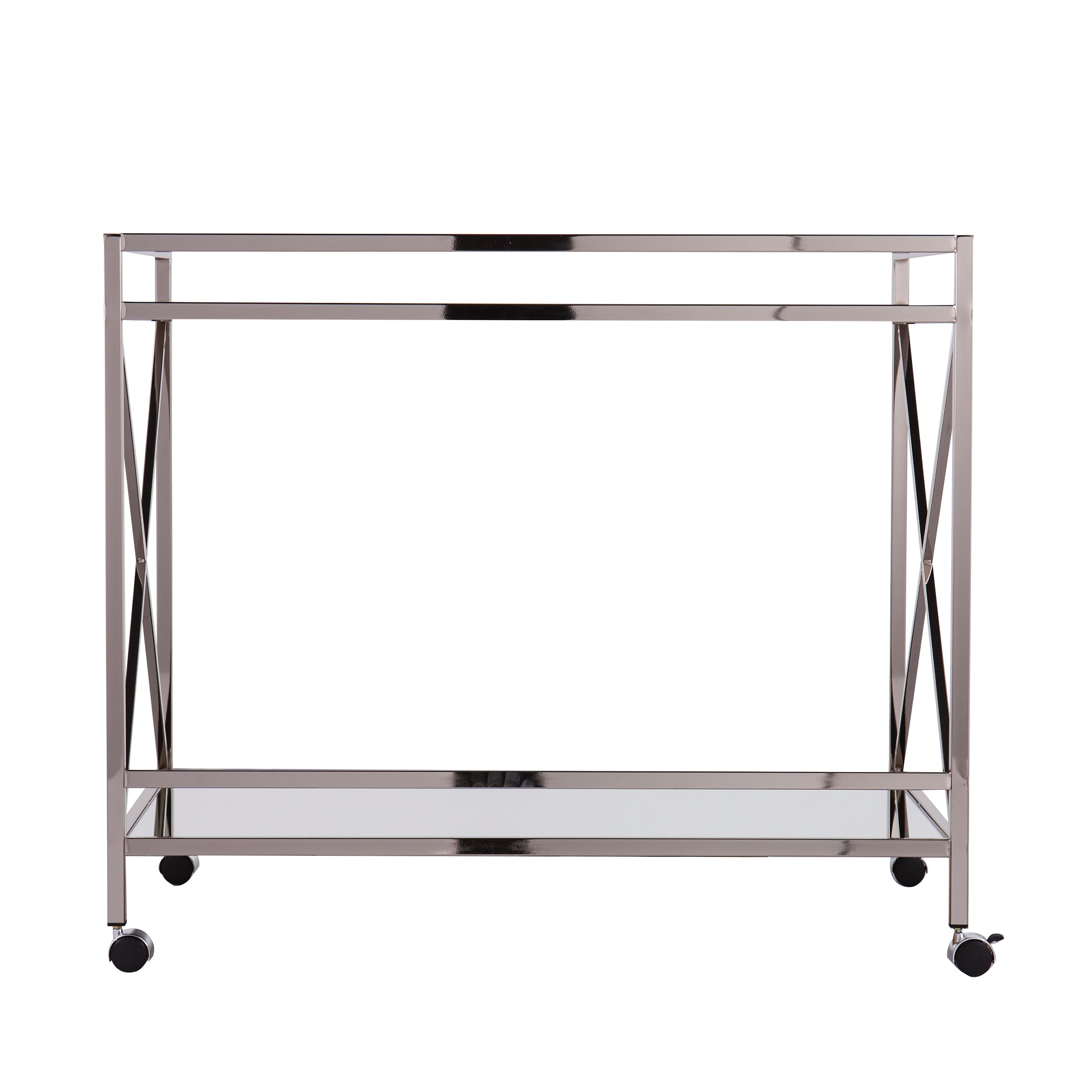 Glass-top bar cart w/ wheels Image 7