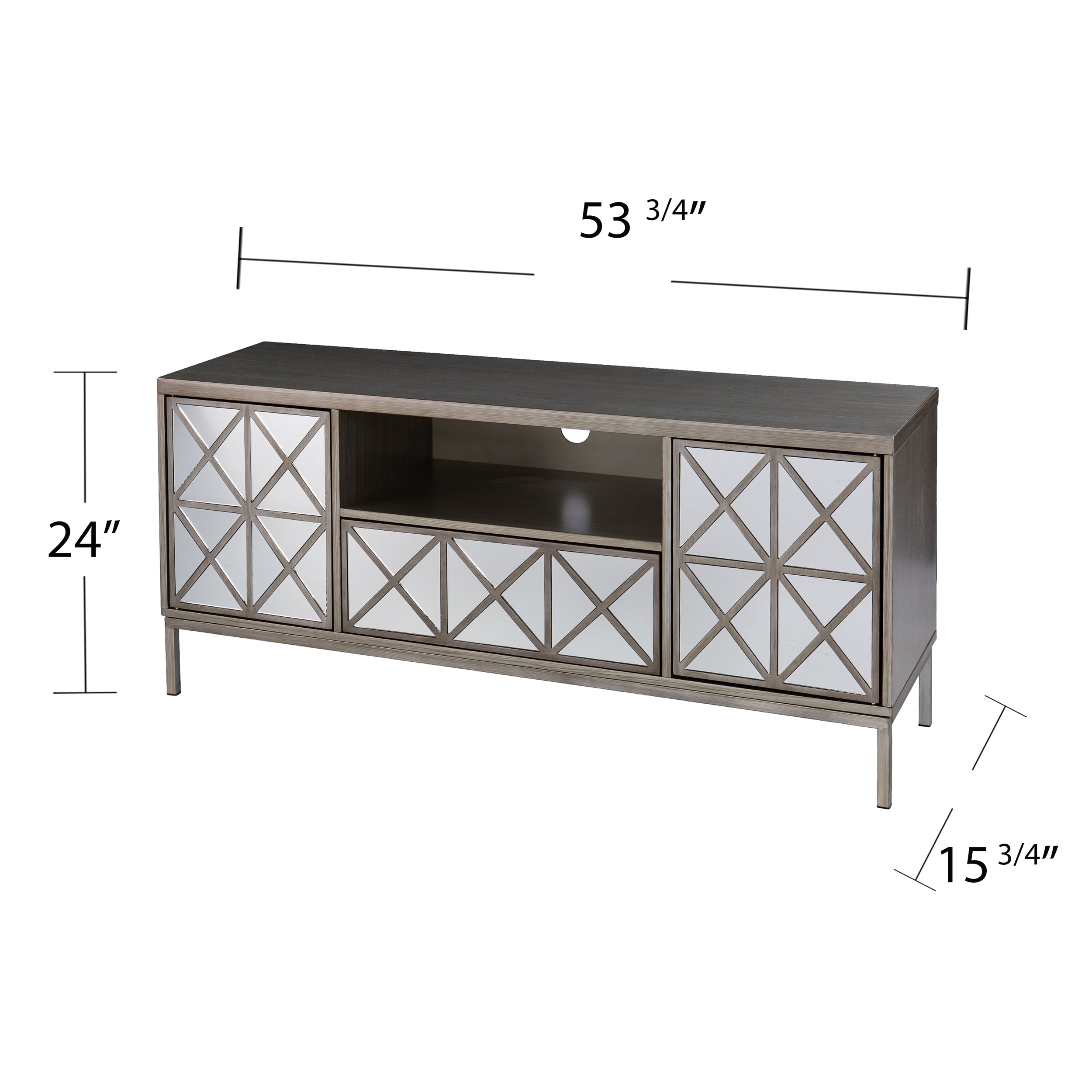 TV console with storage and mirrored panels Image 10