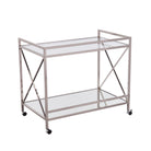 Glass-top bar cart w/ wheels Image 8