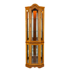 Space saving, lighted corner design curio with mirrored back Image 3